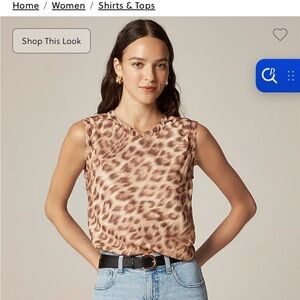 J. Crew Brown Leopard Print Muscle Tee